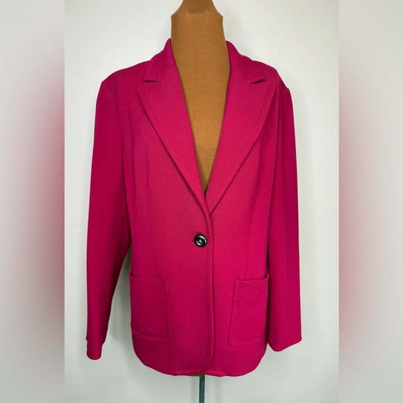 Coldwater Creek Fuchsia Pink Single Button Blazer Size 14 - Picture 2 of 9